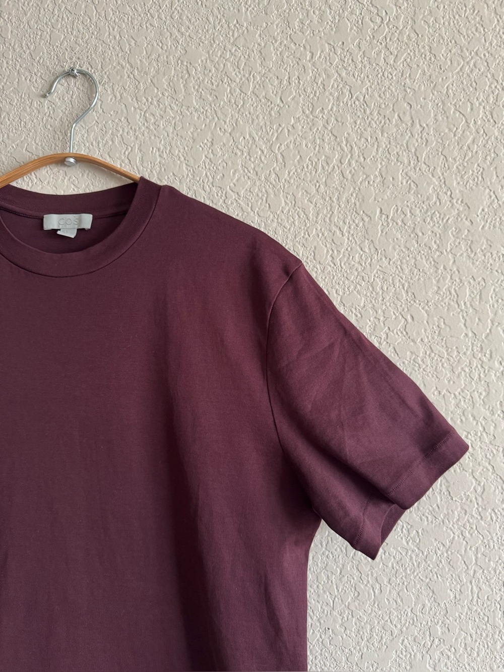 COS Burgundy Tee Shirt Large - Picture 2 of 4